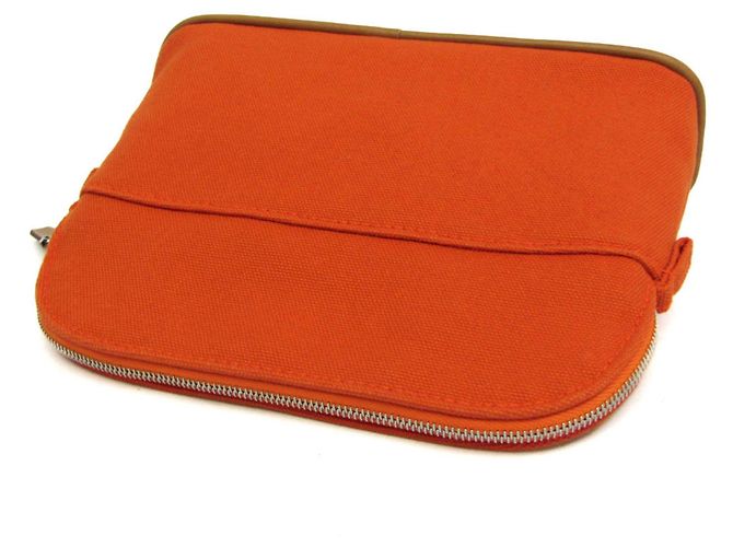 Pochette in cotone Hermès Bolide Mini 20 Arancione - vista 7