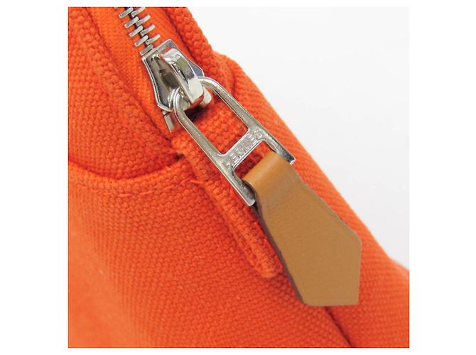 Pochette in cotone Hermès Bolide Mini 20 Arancione - vista 8