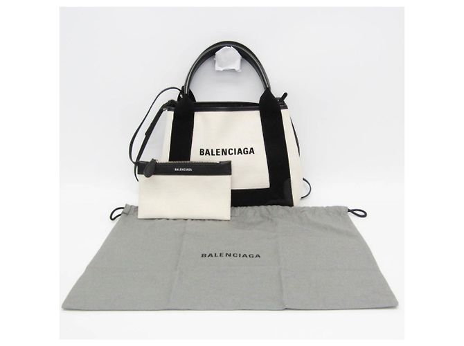 Borsa Balenciaga Cabas XS blu navy Nero Crudo - vista 2