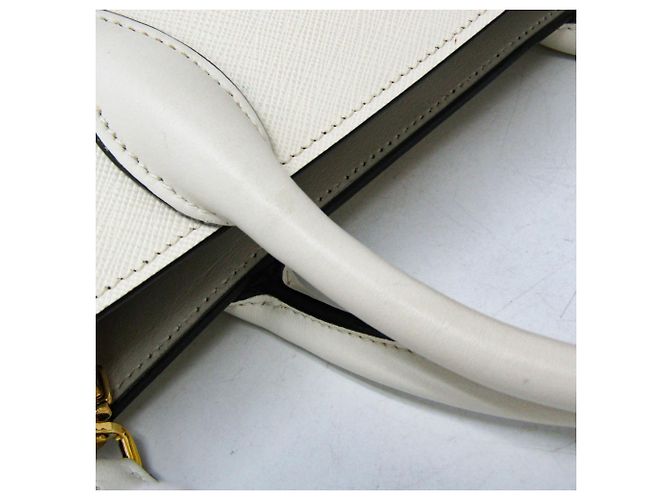 Borsa in pelle bianca Prada Bibliothèque 1BC034 Bianco - vista 14