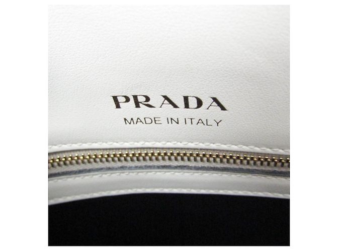 Borsa in pelle bianca Prada Bibliothèque 1BC034 Bianco - vista 17