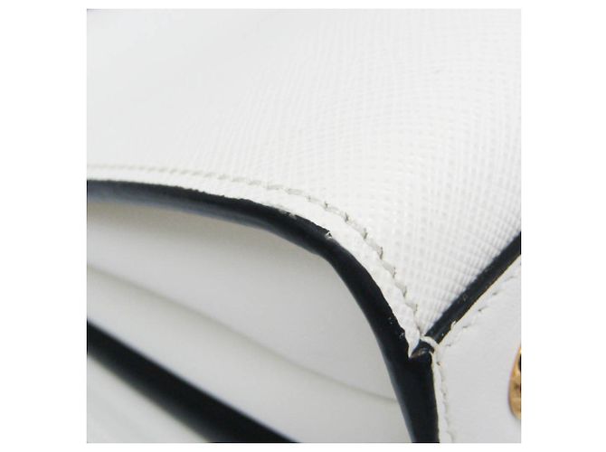 Borsa in pelle bianca Prada Bibliothèque 1BC034 Bianco - vista 5
