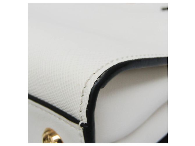 Borsa in pelle bianca Prada Bibliothèque 1BC034 Bianco - vista 6