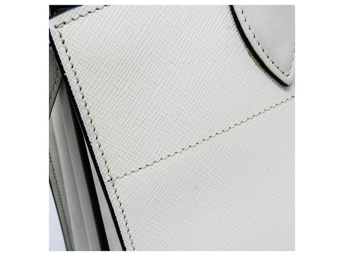 Borsa in pelle bianca Prada Bibliothèque 1BC034 Bianco - vista 8