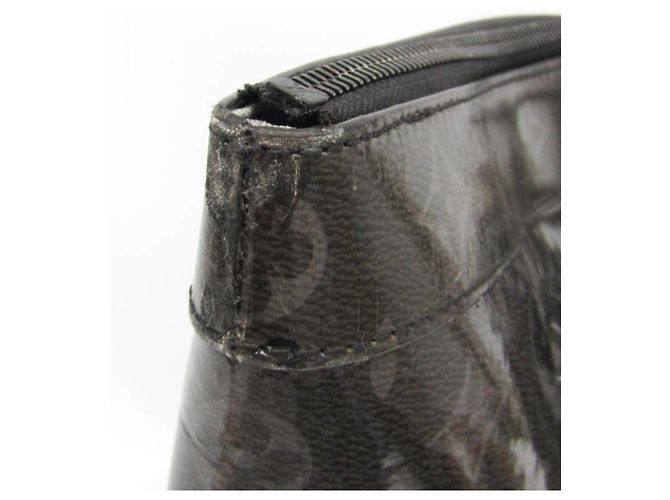 Louis Vuitton Monogram Eclipse glänzende Reißverschluss-Tasche M43900 Schwarz Dunkelviolett - Ansicht 10
