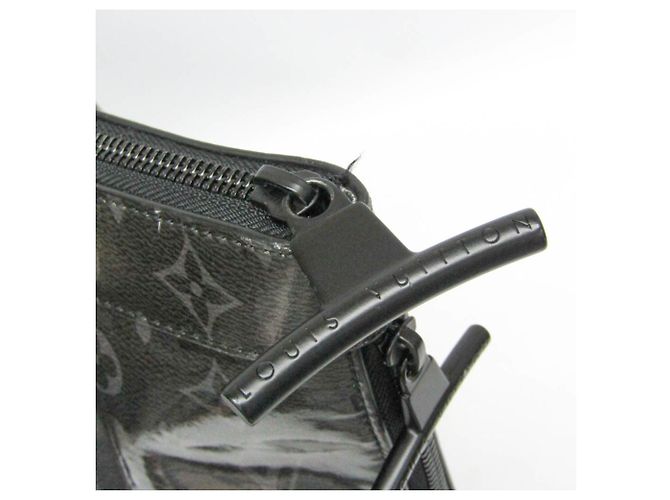 Louis Vuitton Monogram Eclipse glänzende Reißverschluss-Tasche M43900 Schwarz Dunkelviolett - Ansicht 13