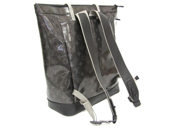 Louis Vuitton Monogram Eclipse glänzende Reißverschluss-Tasche M43900 Schwarz Dunkelviolett - Ansicht 3