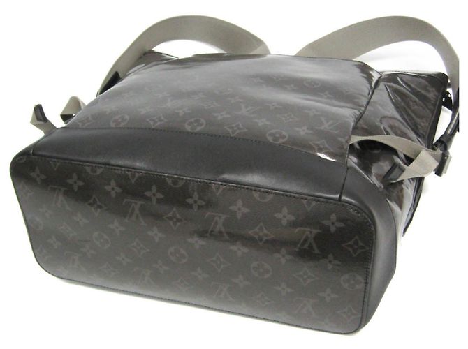 Louis Vuitton Monogram Eclipse glänzende Reißverschluss-Tasche M43900 Schwarz Dunkelviolett - Ansicht 5