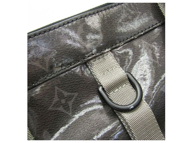 Louis Vuitton Monogram Eclipse glänzende Reißverschluss-Tasche M43900 Schwarz Dunkelviolett - Ansicht 8
