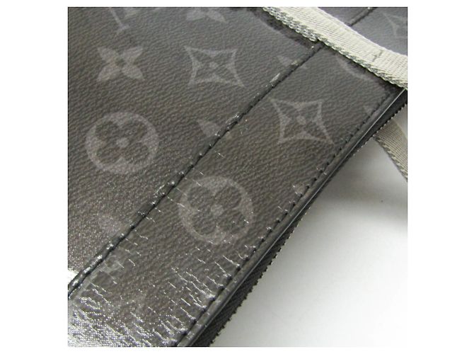 Louis Vuitton Monogram Eclipse glänzende Reißverschluss-Tasche M43900 Schwarz Dunkelviolett - Ansicht 9
