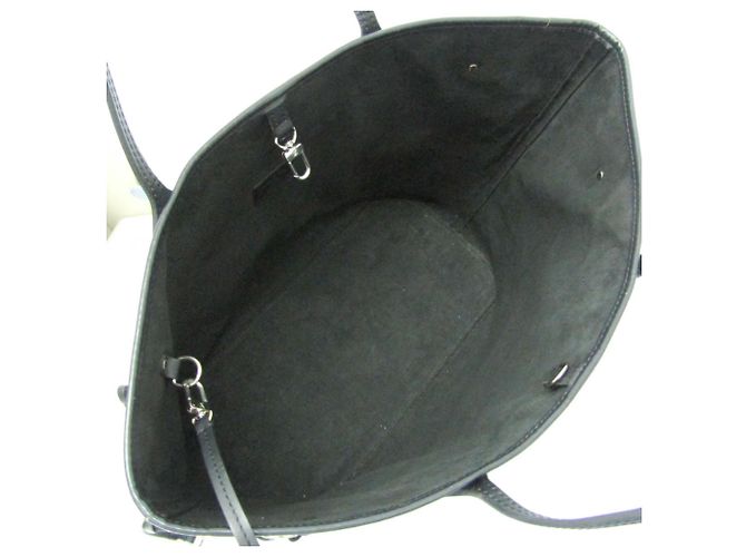 Borsa tote Neverfull MM in denim Epi Louis Vuitton Nero Blu - vista 3