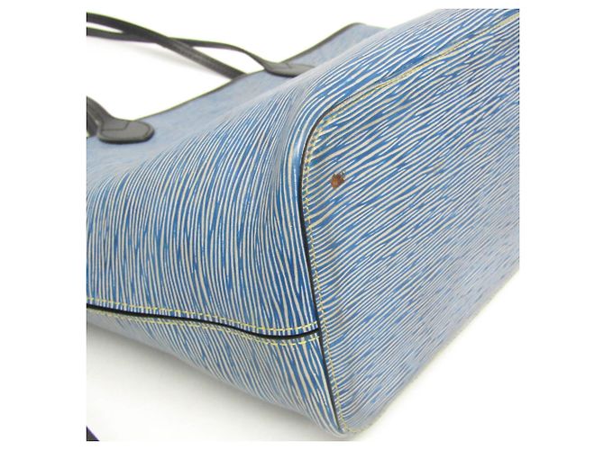 Borsa tote Neverfull MM in denim Epi Louis Vuitton Nero Blu - vista 4