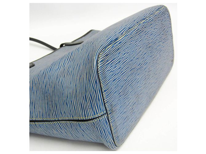 Borsa tote Neverfull MM in denim Epi Louis Vuitton Nero Blu - vista 5