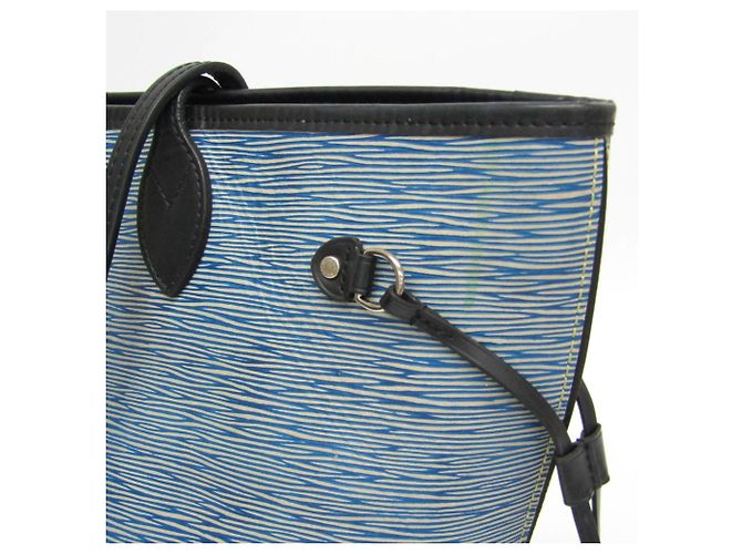 Borsa tote Neverfull MM in denim Epi Louis Vuitton Nero Blu - vista 6