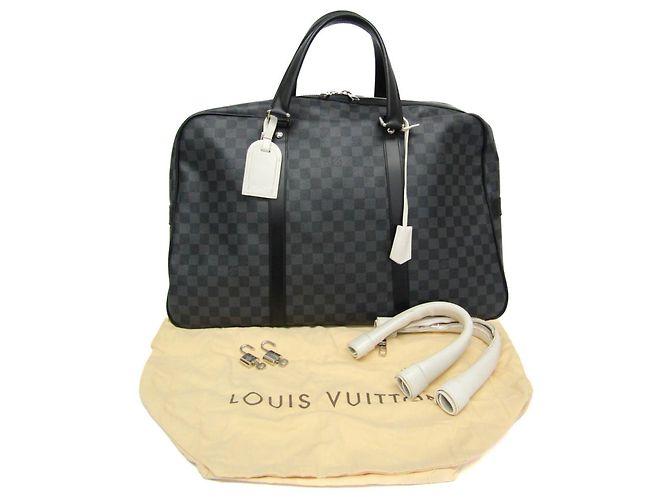 Borsa Boston N41140 in Damier Graphite di Louis Vuitton per uomo Marrone Nero - vista 2