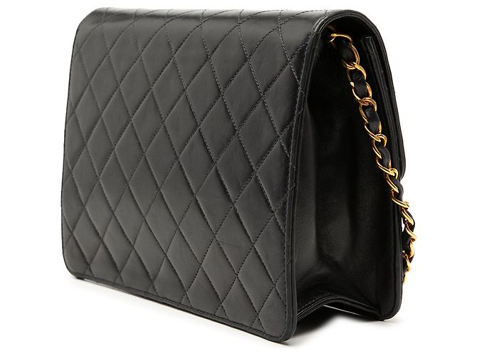 Chanel Schwarz Klein CC Aus Lammleder Mit Steppung Einfache Klappe - Ansicht 2