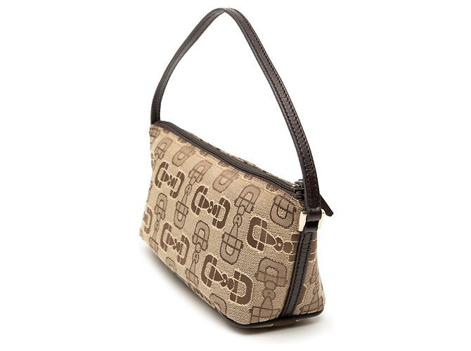 Barca Horsebit in tela stampata beige Gucci - vista 2