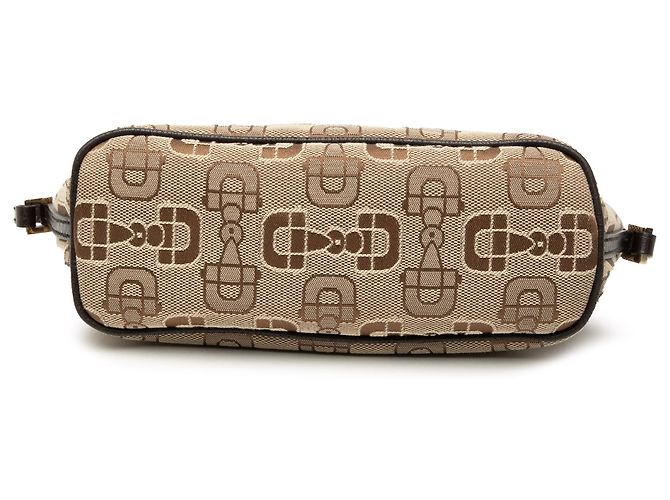Barca Horsebit in tela stampata beige Gucci - vista 3