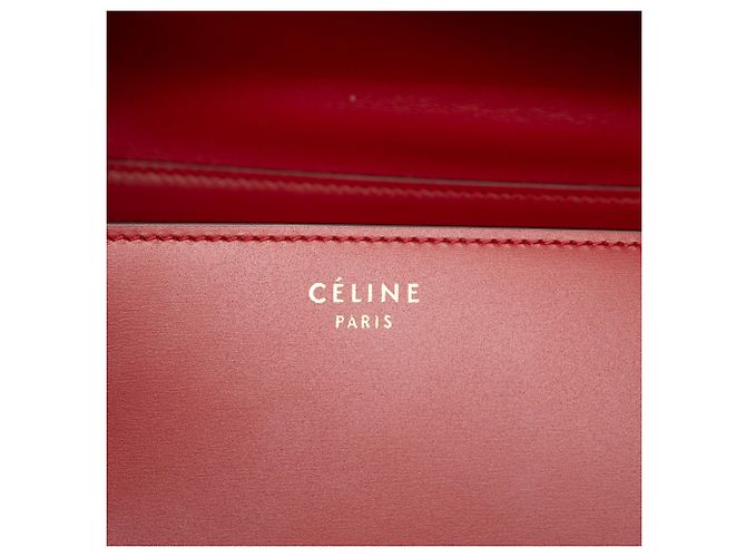 Classic Box Céline Celine Rosso Medio Scatola Classica in Pelle di Vitello - vista 5