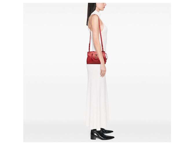 Borsa tote Downtown in pelle rossa baby Monogram Saint Laurent Rosso - vista 7