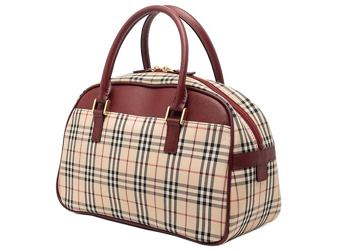 Borsa a mano in tela check beige Burberry - vista 2