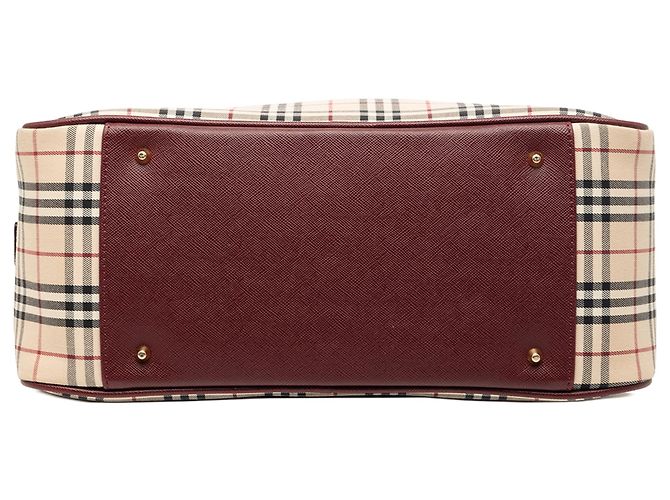 Borsa a mano in tela check beige Burberry - vista 3