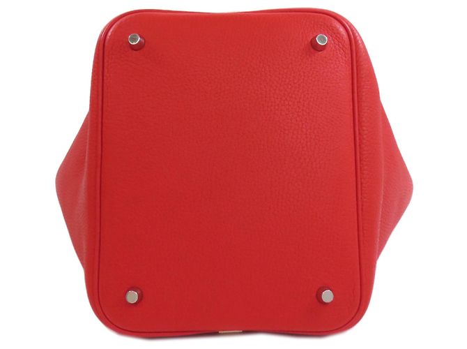 Borsa Hermès Picotin Lock Casaque MM Rosso Beige - vista 4