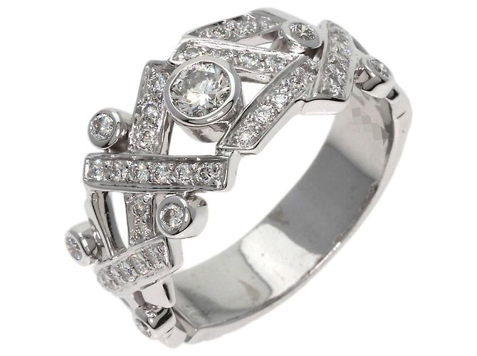 Timeless Chanel Barock-Diamantring aus 18K Weißgold Golden - Ansicht 2