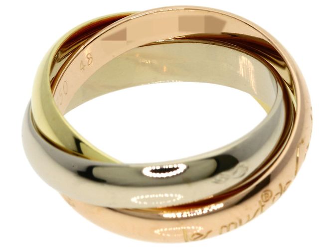 Anello Trinity Cartier in oro rosa bianco e giallo D'oro - vista 3