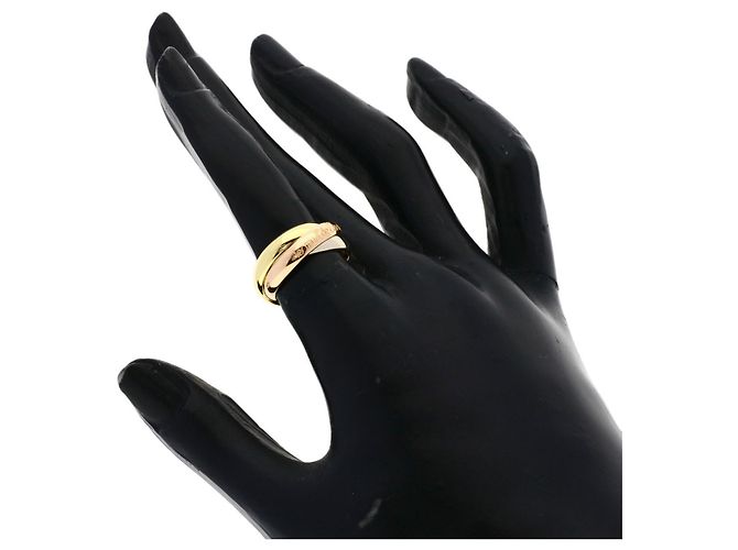 Anello Trinity Cartier in oro rosa bianco e giallo D'oro - vista 4