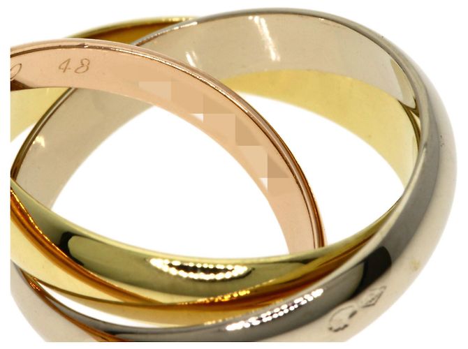 Anello Trinity Cartier in oro rosa bianco e giallo D'oro - vista 5