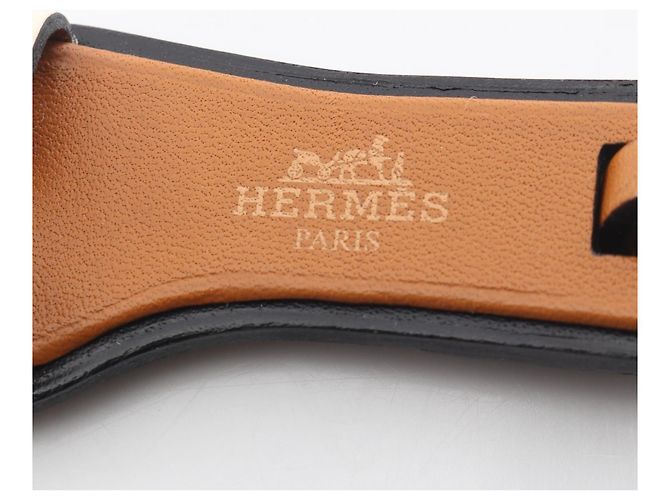 Pendentif en cuir Nano Oran d'Hermès Marron - vue 4