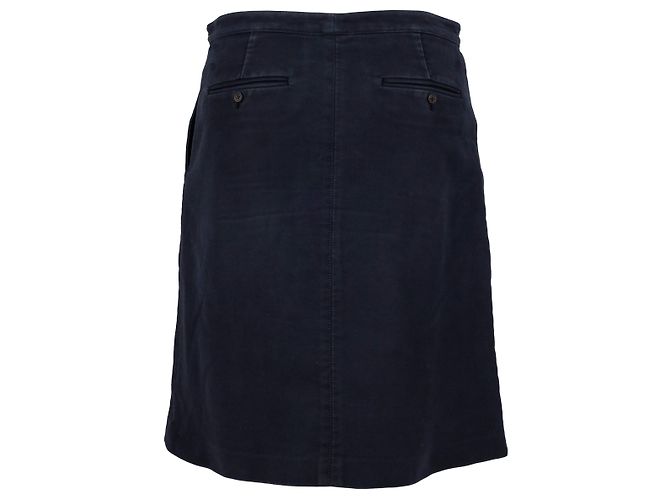 Falda corta de sarga de algodón Balenciaga - '10s Azul Azul marino - vista 2