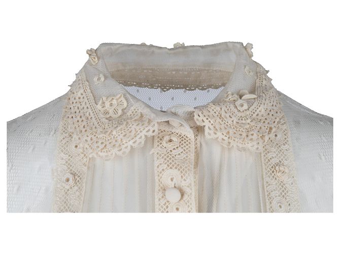 Valentino Garavani Camicia in pizzo trasparente Red Valentino - Anni '10 Marrone Beige - vista 3
