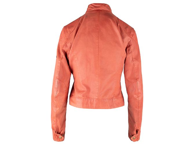 Chaqueta de algodón encerado Belstaff - años 00 Naranja - vista 2