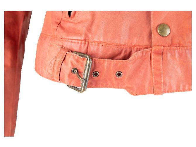 Chaqueta de algodón encerado Belstaff - años 00 Naranja - vista 4