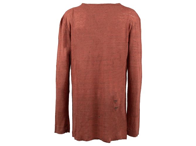 Balmain Distressed Langarm-T-Shirt - '10s Orange - Ansicht 2