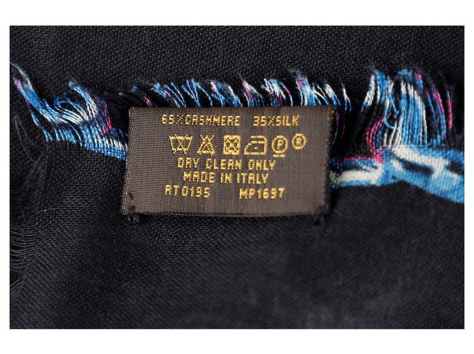 Sciarpa con stampa a catena multicolore Louis Vuitton - '10s Nero - vista 6