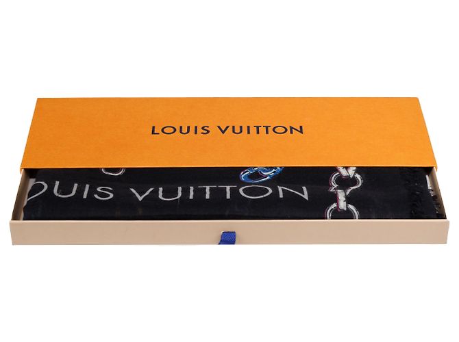 Sciarpa con stampa a catena multicolore Louis Vuitton - '10s Nero - vista 7