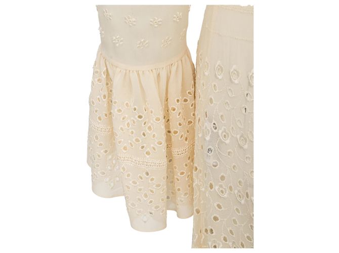 Besticktes Langkleid von Saint Laurent - 10er Jahre Weiß - Ansicht 3