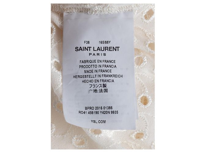 Besticktes Langkleid von Saint Laurent - 10er Jahre Weiß - Ansicht 5