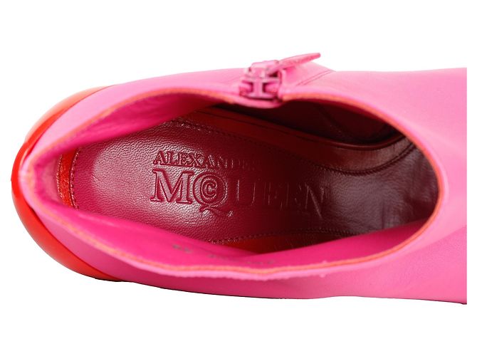 Botines peep toe Alexander McQueen - '10s Rosa - vista 7