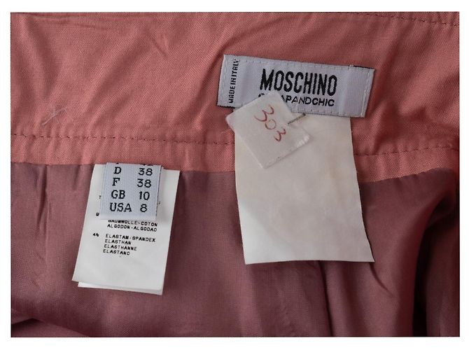 Falda Mini de Cord Twill Moschino Cheap and Chic - Años 10 Rosa - vista 3