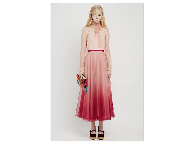 Valentino Garavani Falda A-line de tul ombré Red Valentino - '10s Roja - vista 2