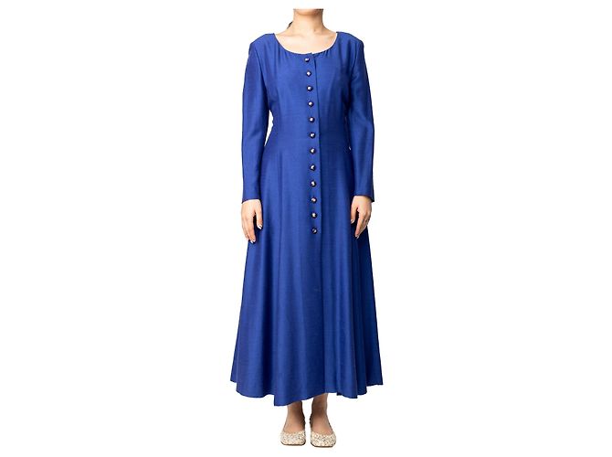 Céline Celine Vintage Langarmkleid - 2000er Blau - Ansicht 2