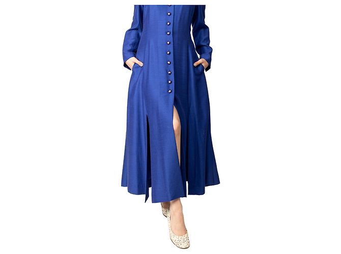 Céline Celine Vintage Langarmkleid - 2000er Blau - Ansicht 5