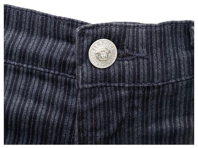 Pantaloni a righe Versace Jeans Couture - Anni 2000 Blu Blu navy - vista 4