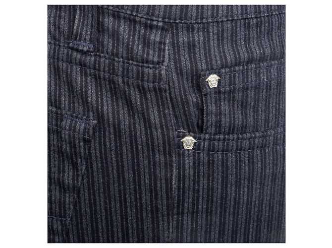 Pantaloni a righe Versace Jeans Couture - Anni 2000 Blu Blu navy - vista 5