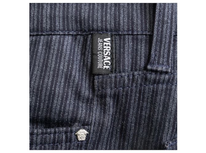 Pantaloni a righe Versace Jeans Couture - Anni 2000 Blu Blu navy - vista 8