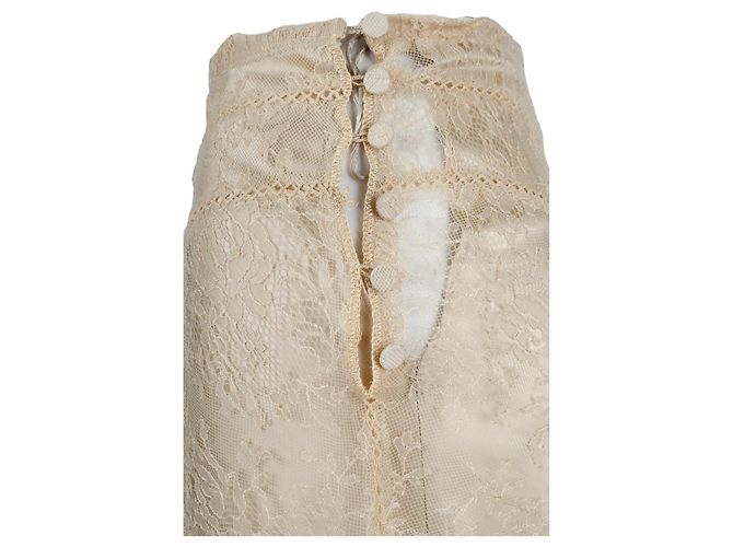 Falda A-line de encaje Moschino - Años 10 Dorado Metálico - vista 3